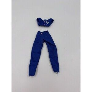 Barbie 2 Piece Vintage LEE JEANS Blue Denim Look Outfit Crop Top and Pants